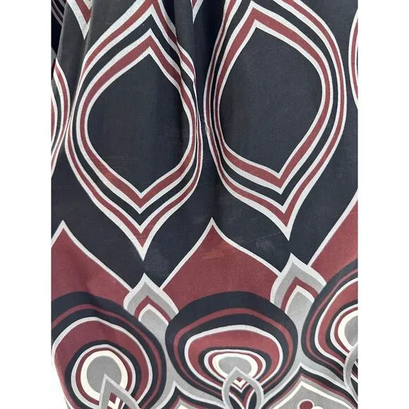 Tibi Women's sz 6 Tribal Print 100% Silk Shift Dress Tunic Mini Cap Sleeve Fall