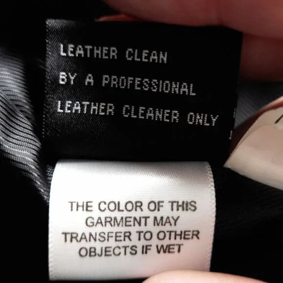 Tibor Leathers Women’s Black Leather Trench Coat Belt Loops Button Tab Cuff M