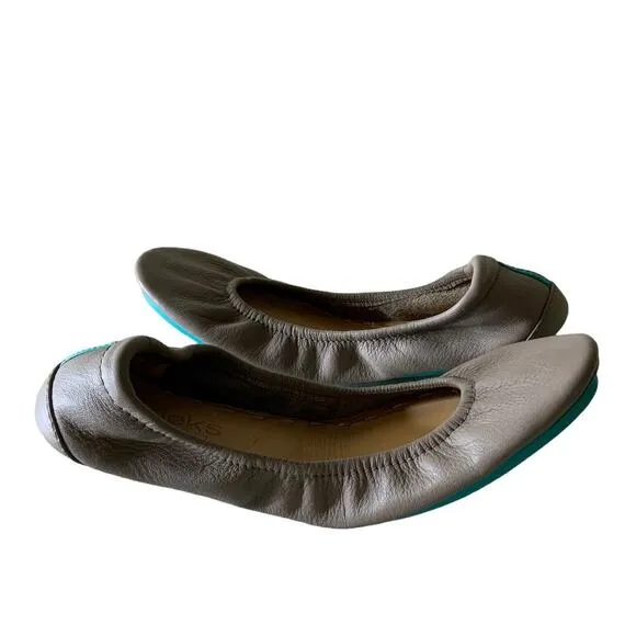 Tieks By Gavrieli Ballet Flats Shoes Womens Size 7 Leather Elasticized Taupe