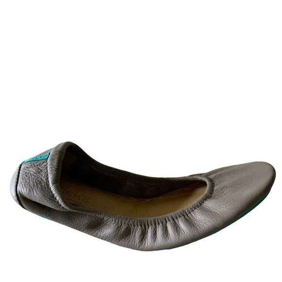 Tieks By Gavrieli Ballet Flats Shoes Womens Size 7 Leather Elasticized Taupe