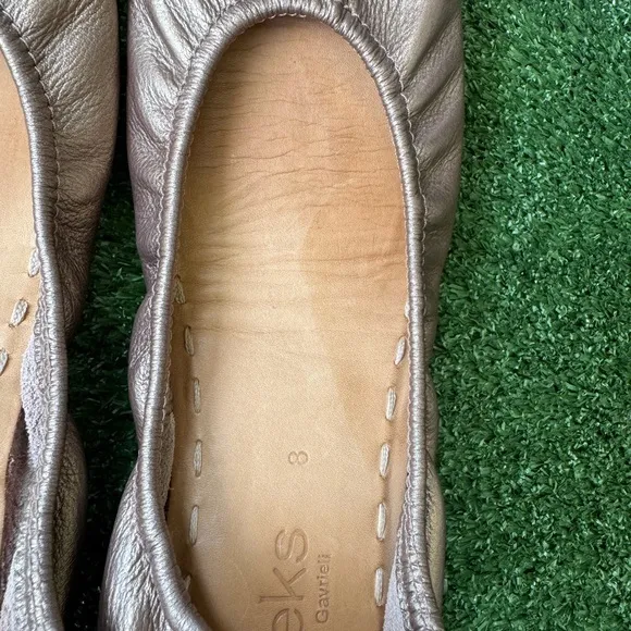 TIEKS By Gavrieli Metallic Bronze Leather Ballet Flats Women’s Shoes