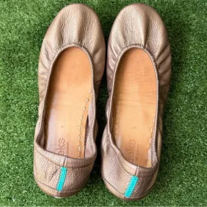 TIEKS By Gavrieli Metallic Bronze Leather Ballet Flats Women’s Shoes