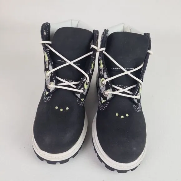 Timberland 6 IN Classic Little Girls Boots Black Outdoors Leather SZ 12