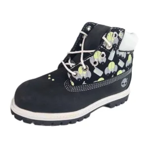 Timberland 6 IN Classic Little Girls Boots Black Outdoors Leather SZ 12