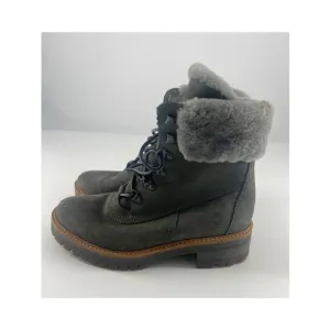 Timberland Ankle Boots Womens Size 7.5 Gray Leather Courmayeur Valley Lace Up