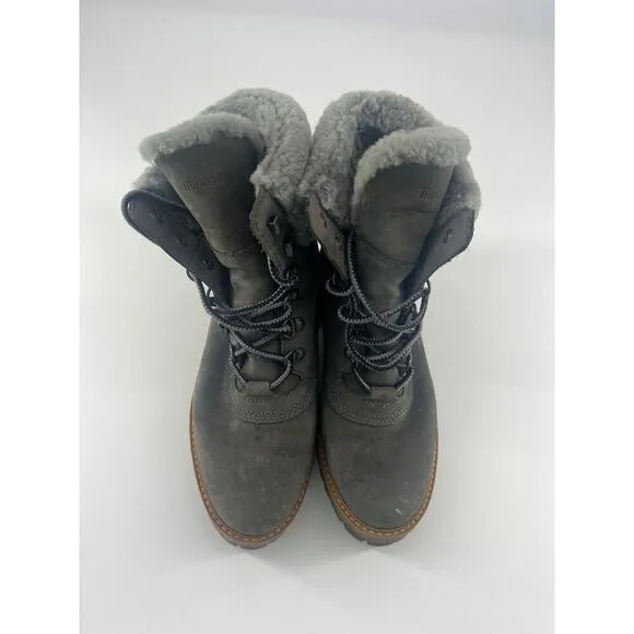 Timberland Ankle Boots Womens Size 7.5 Gray Leather Courmayeur Valley Lace Up