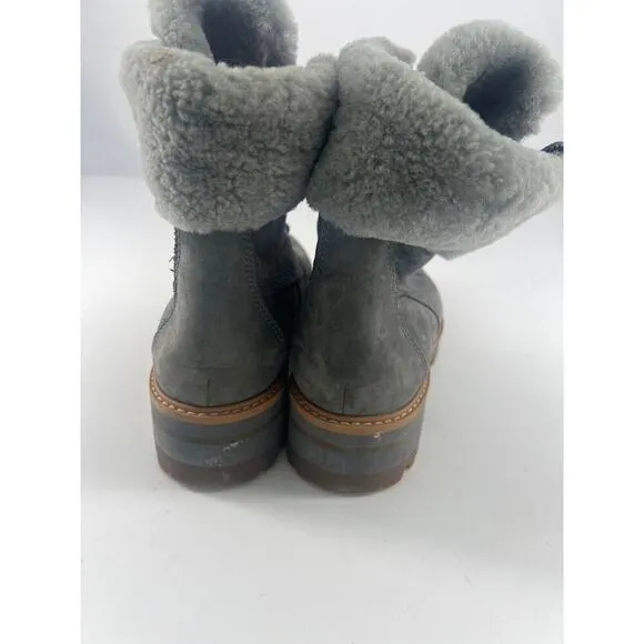 Timberland Ankle Boots Womens Size 7.5 Gray Leather Courmayeur Valley Lace Up