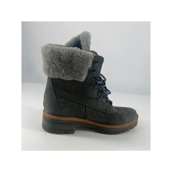 Timberland Ankle Boots Womens Size 7.5 Gray Leather Courmayeur Valley Lace Up