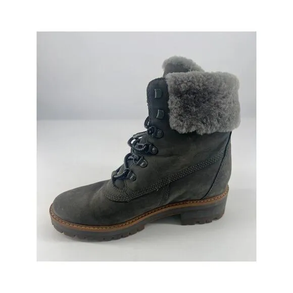Timberland Ankle Boots Womens Size 7.5 Gray Leather Courmayeur Valley Lace Up