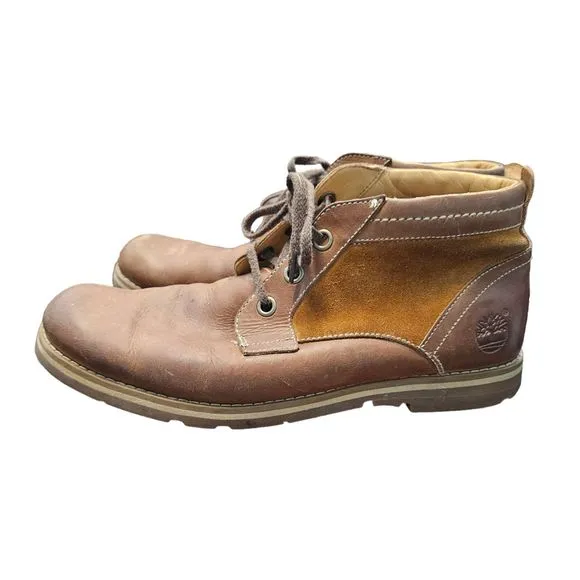 Timberland Bartram Leather Chukka Boots size 10 Cognac Brown Fall Winter Ankle