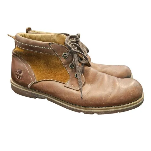 Timberland Bartram Leather Chukka Boots size 10 Cognac Brown Fall Winter Ankle