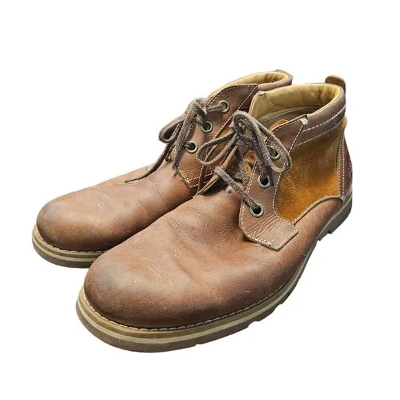 Timberland Bartram Leather Chukka Boots size 10 Cognac Brown Fall Winter Ankle