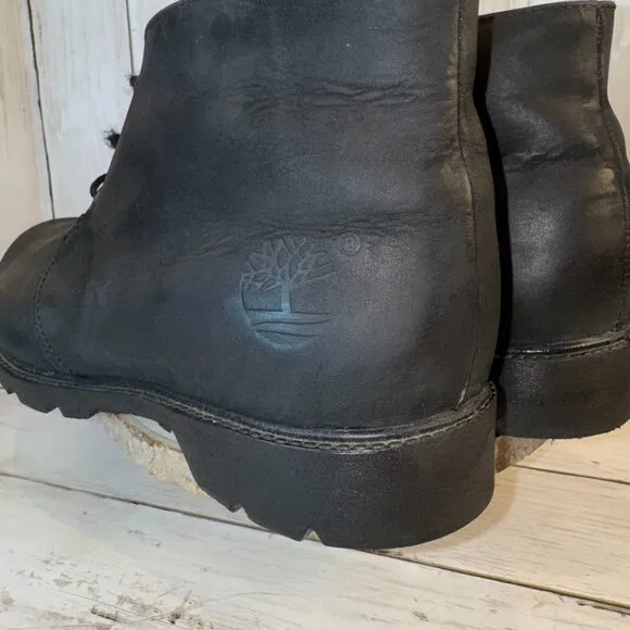 Timberland Black Leather Chukka Boots Men's Size 12 W Made in USA
