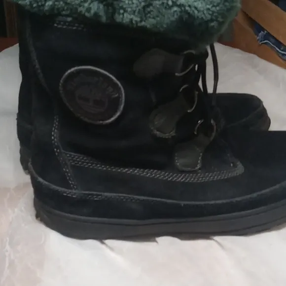 Timberland black leather women's winter boots size 9.5