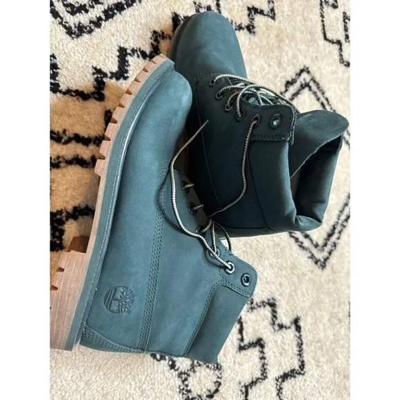 Timberland Blue Green Hiking Boots Boys Size 6.5