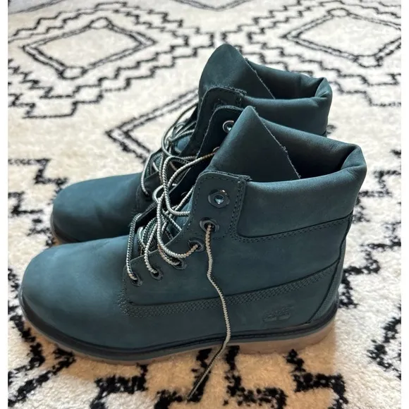Timberland Blue Green Hiking Boots Boys Size 6.5