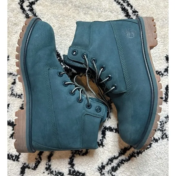 Timberland Blue Green Hiking Boots Boys Size 6.5