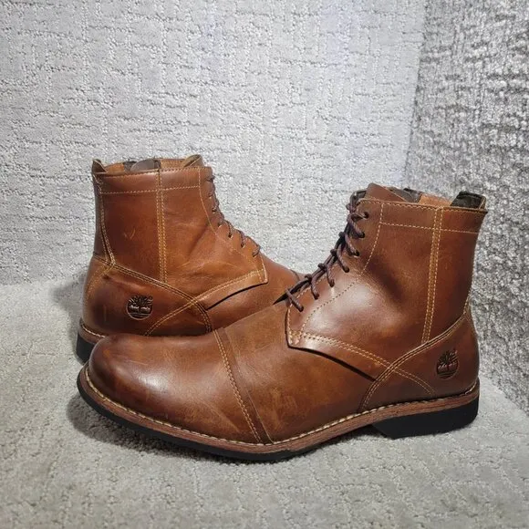 Timberland Earthkeepers Men's Size US 9.5 Brown Casual 6&quot; Side Zip Combat Boots