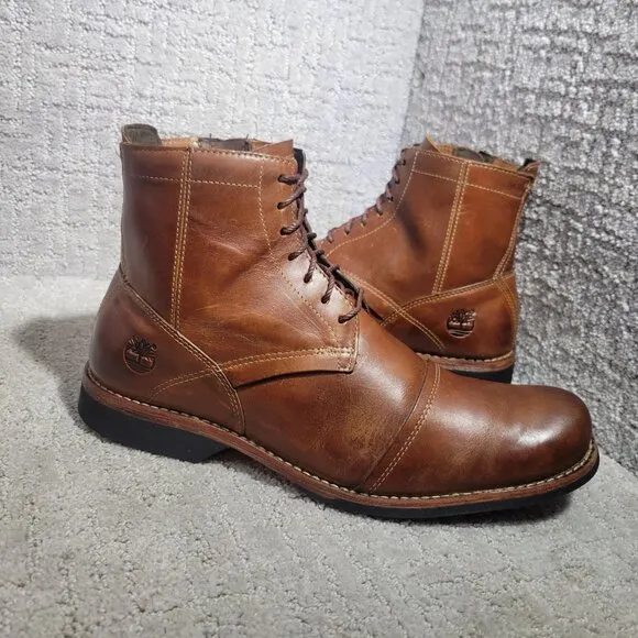 Timberland Earthkeepers Men's Size US 9.5 Brown Casual 6&quot; Side Zip Combat Boots