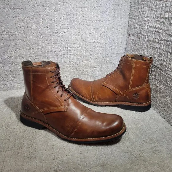 Timberland Earthkeepers Men's Size US 9.5 Brown Casual 6&quot; Side Zip Combat Boots
