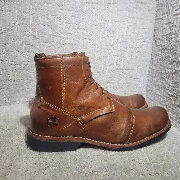 Timberland Earthkeepers Men's Size US 9.5 Brown Casual 6&quot; Side Zip Combat Boots