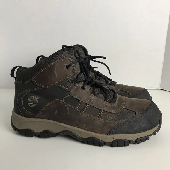 Timberland Edge Trail Brown Leather Lace Up Hiking Boots Mens Sz 13 Outdoor