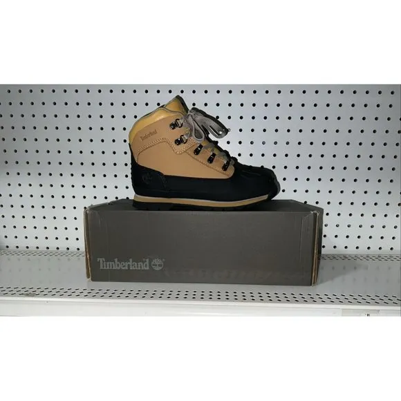 Timberland Euro Hiker Shell Toe Boys Youth Leather Casual Boots Size 6.5 M Wheat