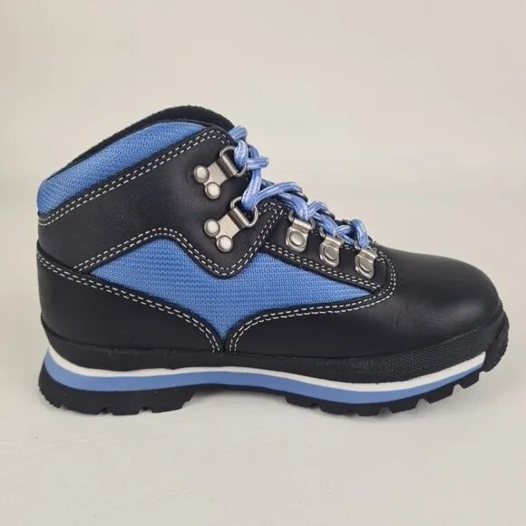 Timberland Euro Hiker Waterproof TODDLER Black Blue Leather Boots SZ 11