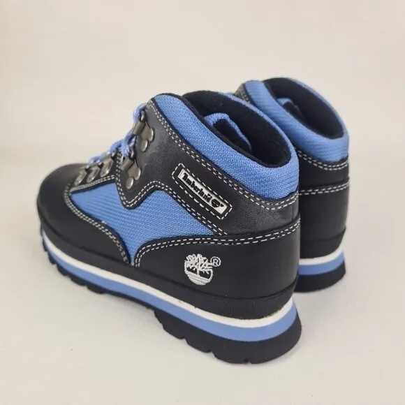 Timberland Euro Hiker Waterproof TODDLER Black Blue Leather Boots SZ 11
