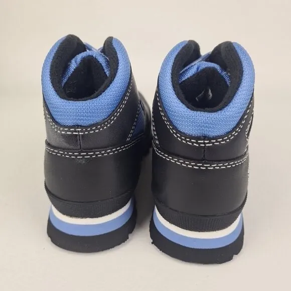 Timberland Euro Hiker Waterproof TODDLER Black Blue Leather Boots SZ 11