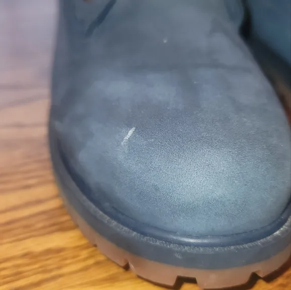 Timberland Genuine Leather Navy Blue Tan Hiking Lace Ups Shoes Boots