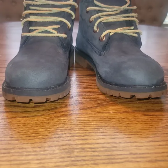 Timberland Genuine Leather Navy Blue Tan Hiking Lace Ups Shoes Boots