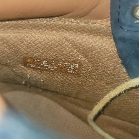 Timberland Genuine Leather Navy Blue Tan Hiking Lace Ups Shoes Boots