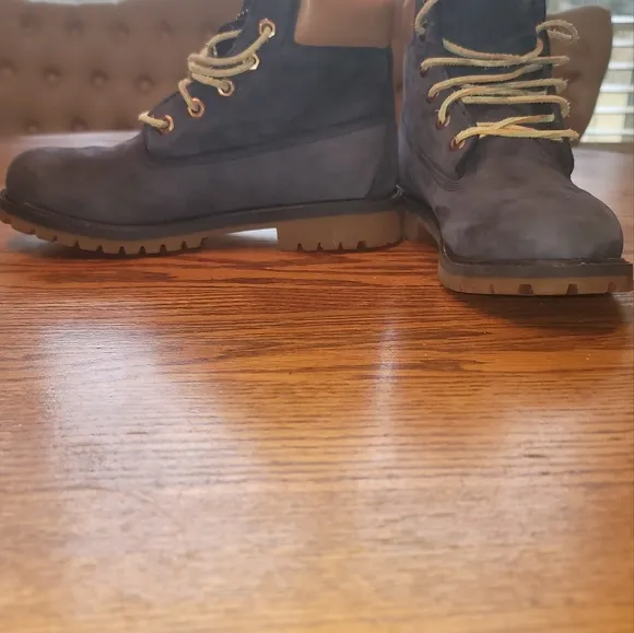 Timberland Genuine Leather Navy Blue Tan Hiking Lace Ups Shoes Boots