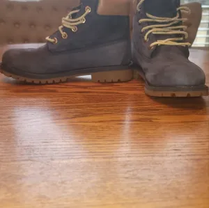 Timberland Genuine Leather Navy Blue Tan Hiking Lace Ups Shoes Boots