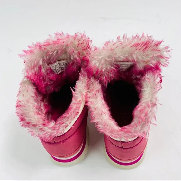 Timberland Girls Pink Leather Winter Boots Size 2