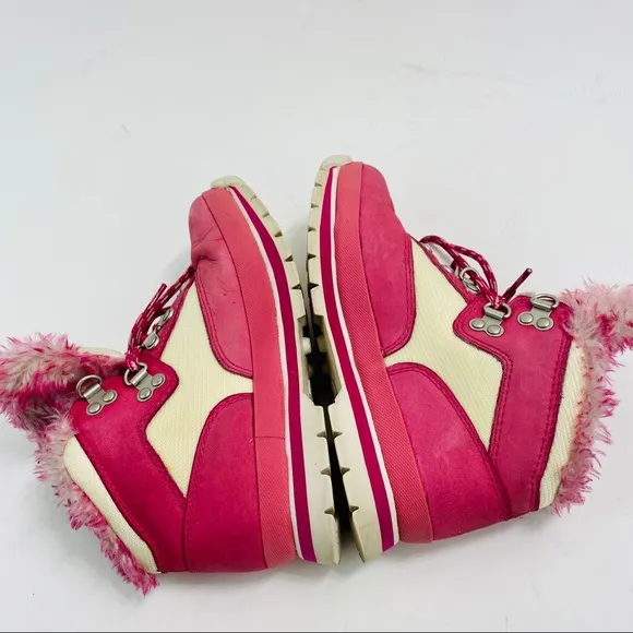 Timberland Girls Pink Leather Winter Boots Size 2