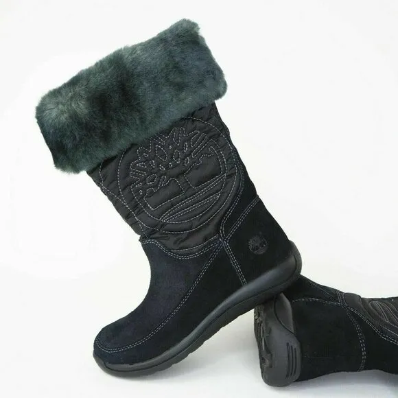 Timberland Hollyberry TL Pull-On Toddlers Boots Winter Suede Black