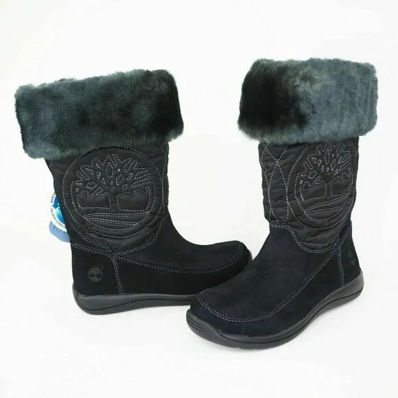 Timberland Hollyberry TL Pull-On Toddlers Boots Winter Suede Black
