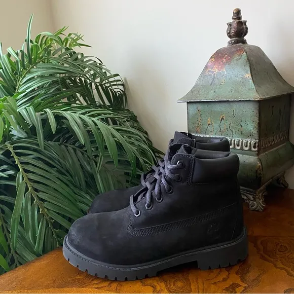 Timberland Premium Black Leather Hiking Boots
