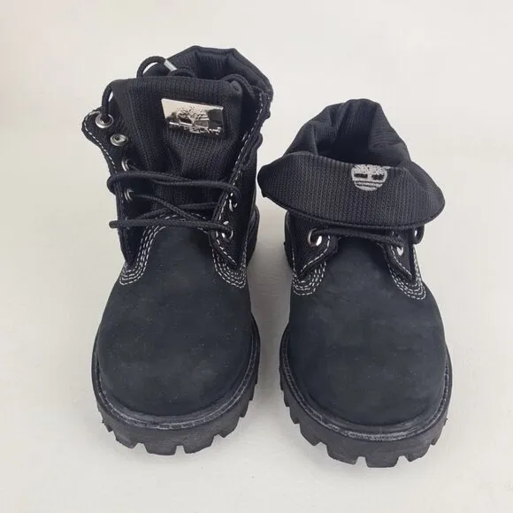 Timberland Roll Top Workshirt TODDLER Boots Hiking Black Leather Size 9