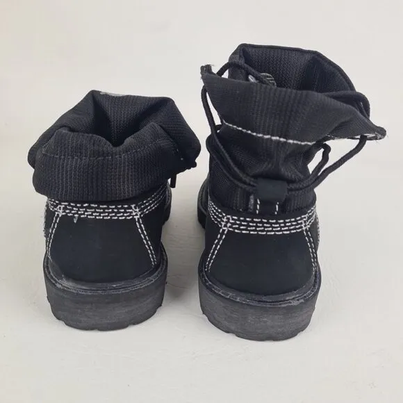 Timberland Roll Top Workshirt TODDLER Boots Hiking Black Leather Size 9