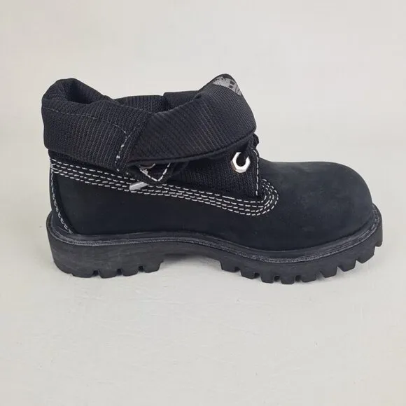 Timberland Roll Top Workshirt TODDLER Boots Hiking Black Leather Size 9
