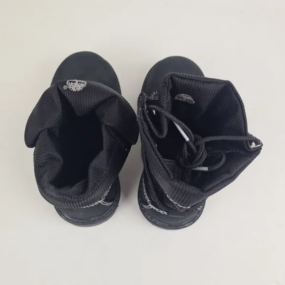 Timberland Roll Top Workshirt TODDLER Boots Hiking Black Leather Size 9