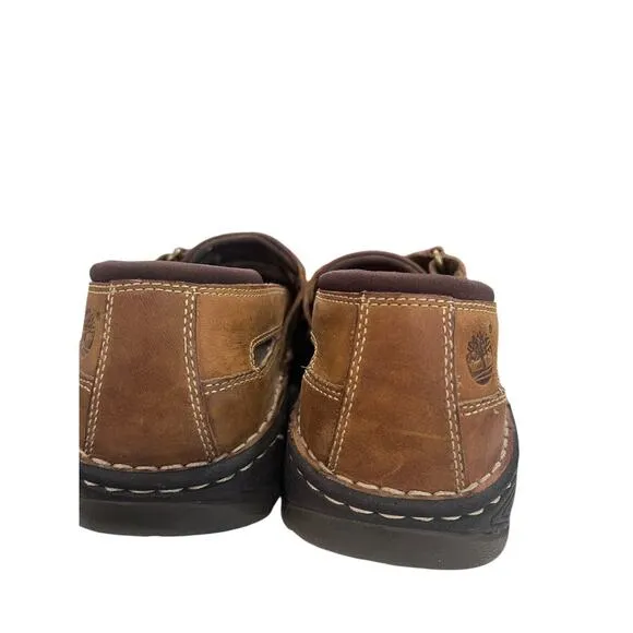 Timberland Sandals Mens 8.5 M Fisherman Brown Leather Hook &amp; Loop Casual 79515