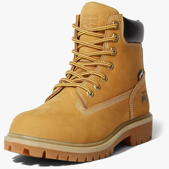 Timberland Tan Boots SZ 9 with Lace-Up Design and Padded Collar