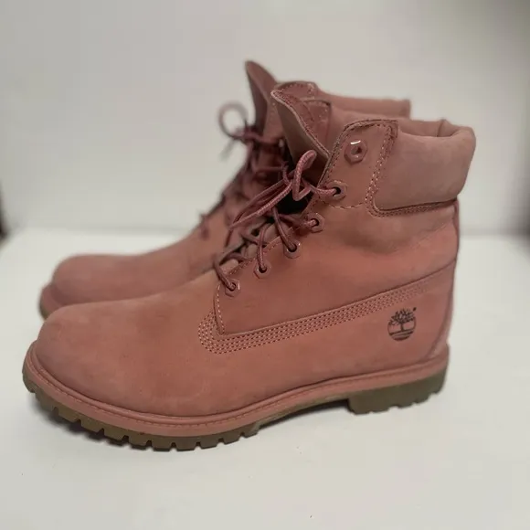 Timberland Waterproof Leather Pink Combat Boots Women’s 10