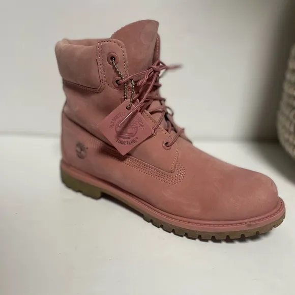 Timberland Waterproof Leather Pink Combat Boots Women’s 10