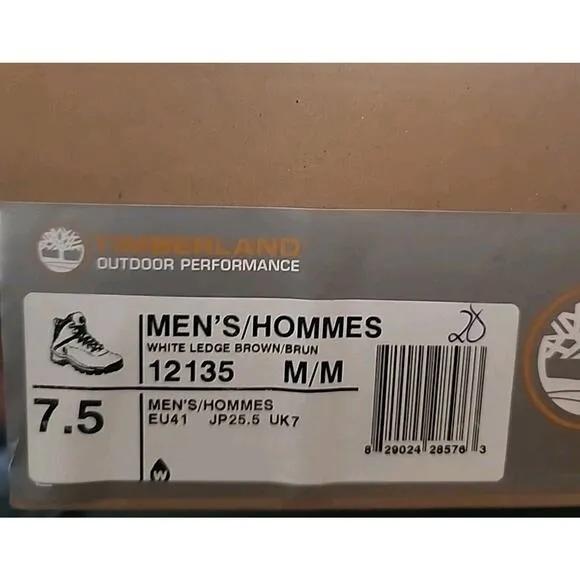 Timberland White Ledge Mid Waterproof Hiker Boots Hiking Wheat Brown 7.5 New