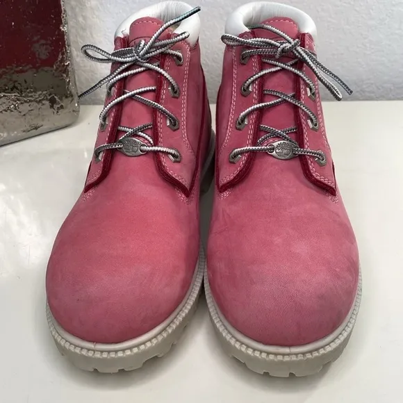 TIMBERLAND Women's &quot;Nellie&quot; Pink Nubuck Leather Waterproof Chukka Boots Sz 10